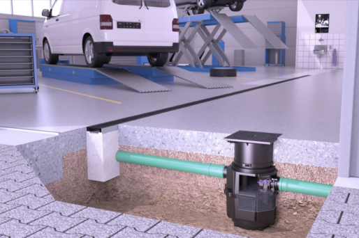 Otomobil tamirhanesi için EasyOil ground 1,5 Sistem B LW 400 yağ ayırıcı/benzin ayırıcı kurulum önerisi Otomobil tamirhanesi için EasyOil ground 1,5 Sistem B LW 400 yağ ayırıcı/benzin ayırıcı kurulum önerisi