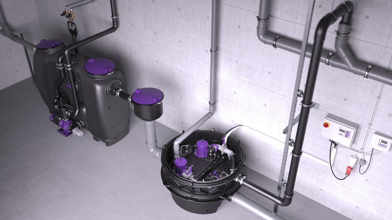 Örnek: Ecolift XL’in yağ ayırıcının arkasına serbest olarak yerleştirilmesi Örnek: Ecolift XL’in yağ ayırıcının arkasına serbest olarak yerleştirilmesi