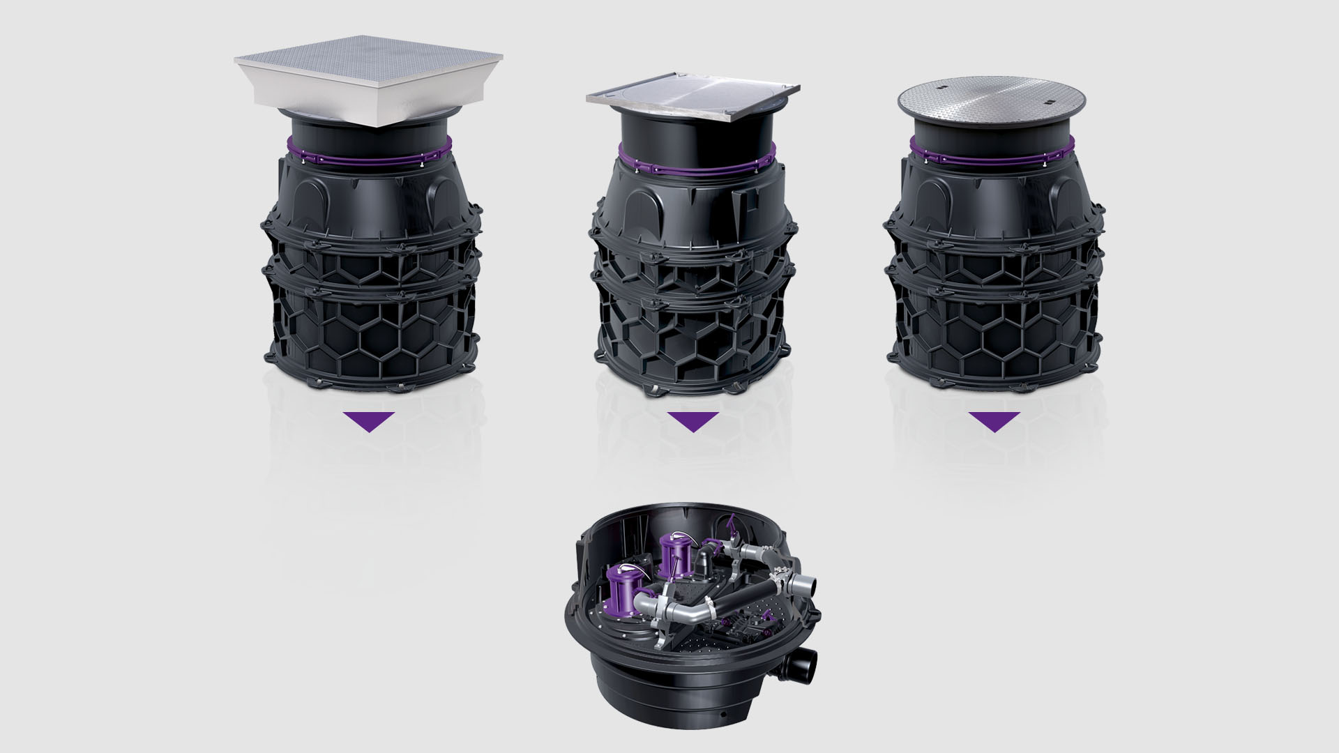 Hybrid-Hebeanlage Ecolift XL mit Technikschacht Aufsatzstück
