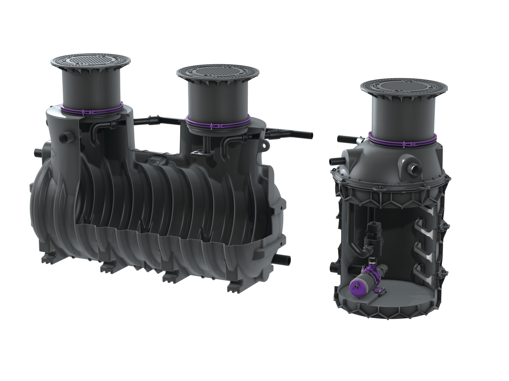 EasyStore ground Yer Altı Islak Atık Tankı, 2.500 ila 9.000 litre