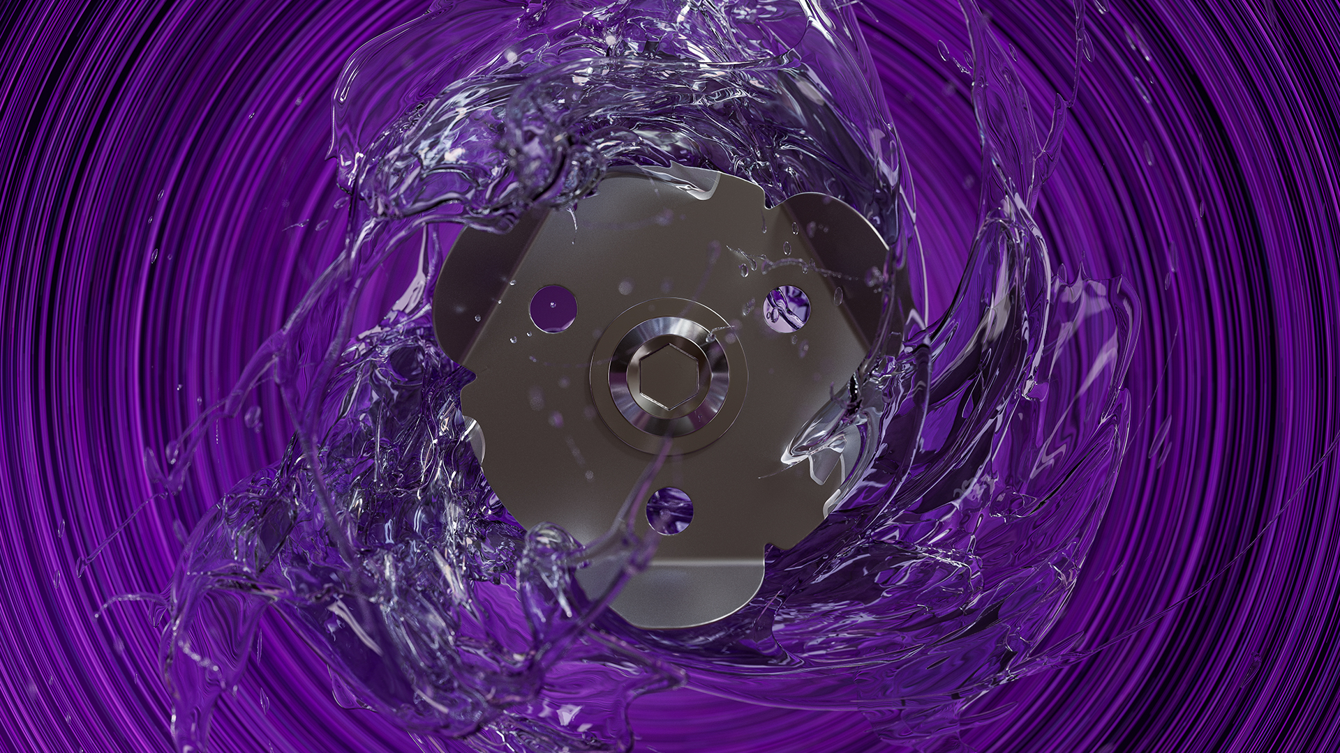 Dönen su sistemine sahip küçük bir kaldırma tesisinin kesme ünitesi.