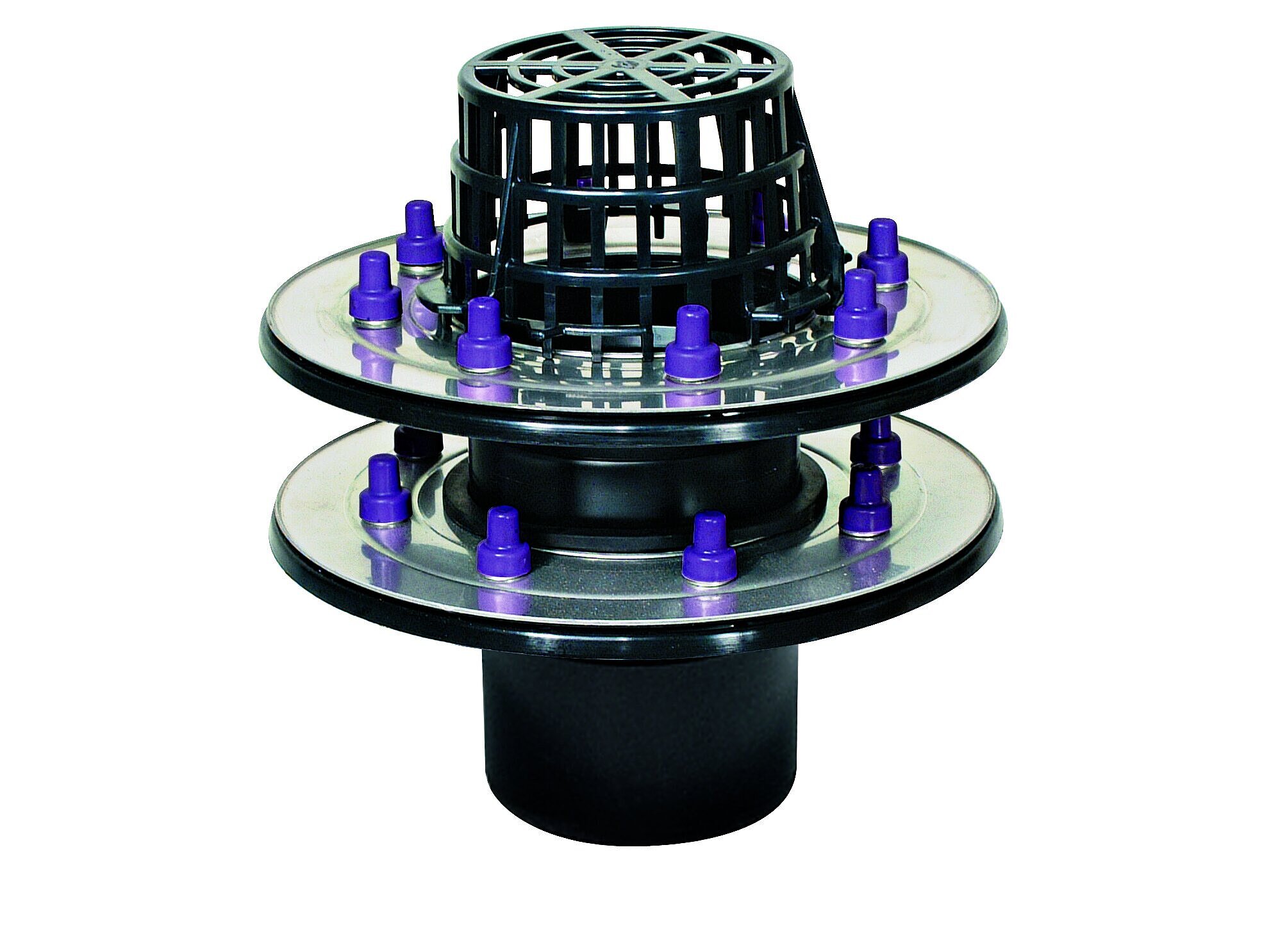 Düz çatı yüzeyleri için çift basınç contası flanşına sahip çatı süzgeci Düz çatı yüzeyleri için çift basınç contası flanşına sahip çatı süzgeci