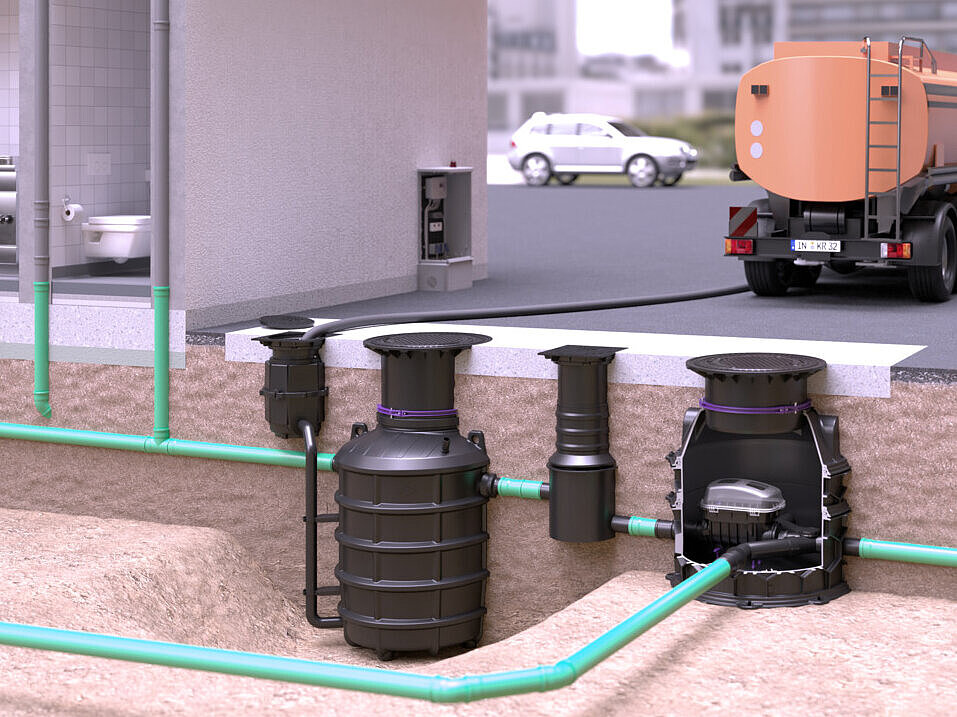 EasyClean ground Direct yağ ayırıcı kurulum şeması teknoloji şaftında Pumpfix F ile