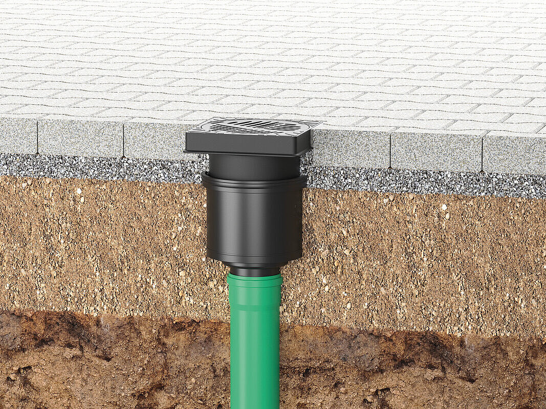 Dikey çıkışlı Ecoguss 200 açık alan süzgeci için montaj şeması