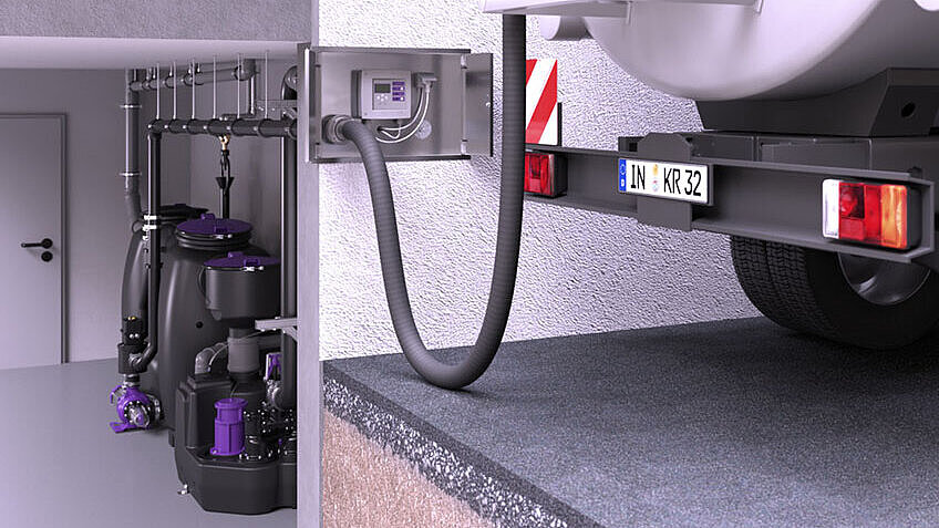 EasyClean free Auto Mix & Pump yağ ayırıcısının atık bertarafı sırasında kurulum önerisi EasyClean free Auto Mix & Pump yağ ayırıcısının atık bertarafı sırasında kurulum önerisi