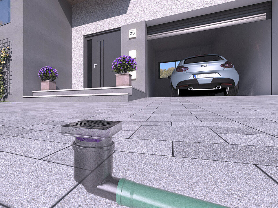 Yatay çıkışlı Ecoguss 200 açık alan süzgeci için montaj şeması