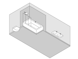 Küvet, duş ve duş kabini bulunan ev tipi banyo. Küvet, duş ve duş kabini bulunan ev tipi banyo.