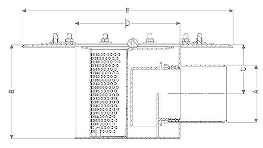 Büyük boyutlar için yan tahliye delikli ana gövdenin boyut tablosu