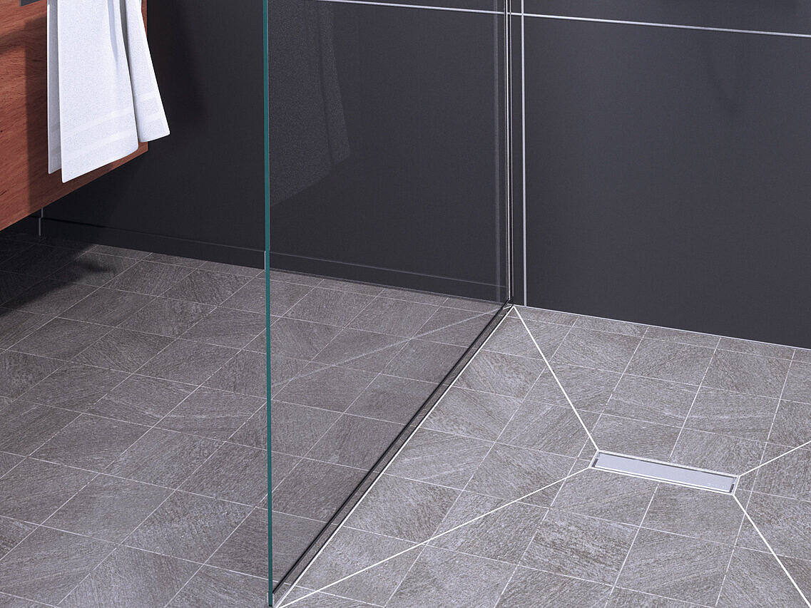 Linearis Compact duş kanalı için montaj şeması, 300 mm uzunluğunda