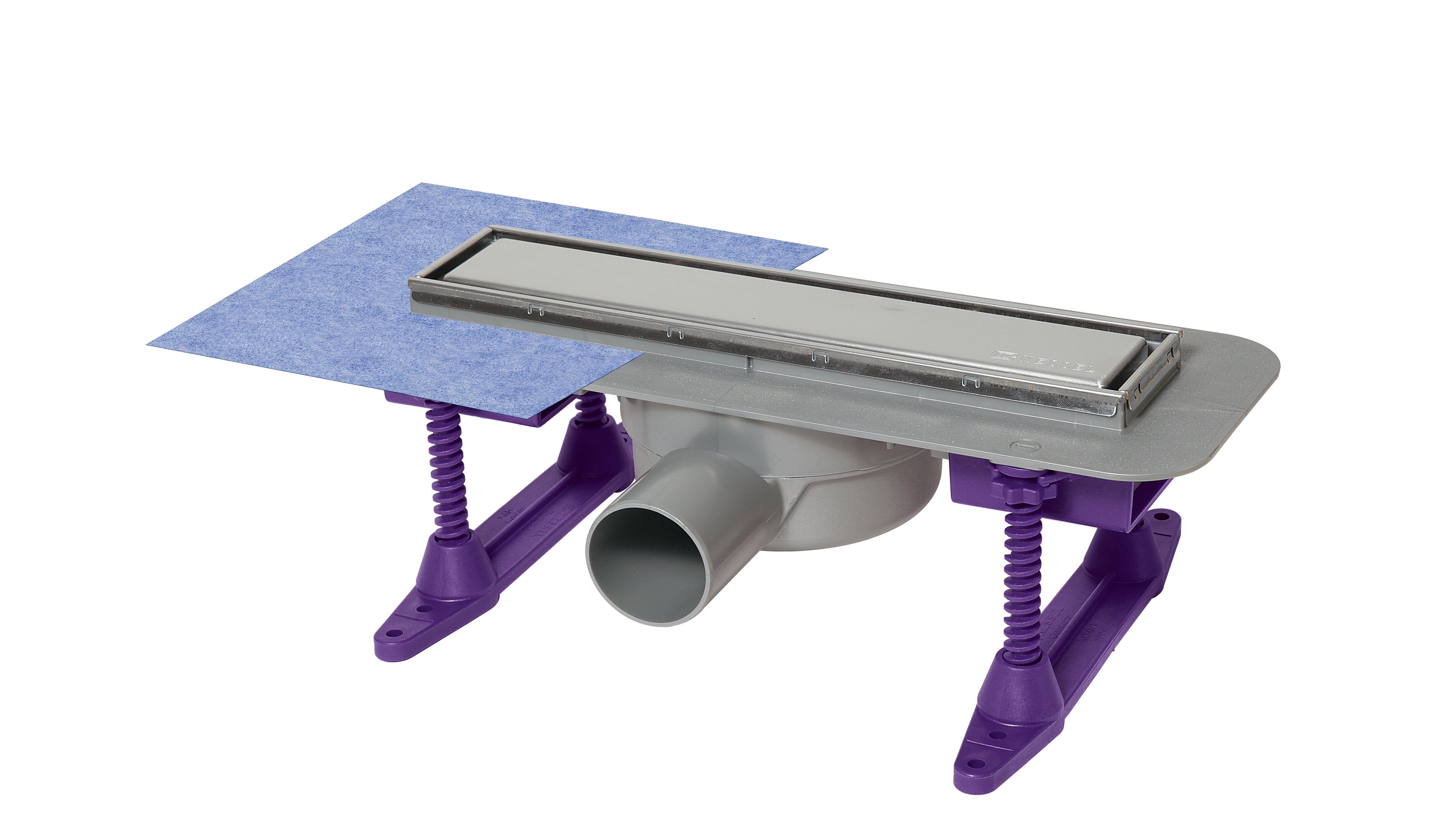 Linearis Compact duş kanalı, 300 mm, montaj ayakları ve fabrikada takılan su geçirmez membran ile